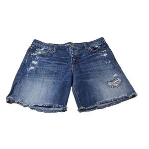 American Eagle Outfitters Blue Distressed Jean Shorts